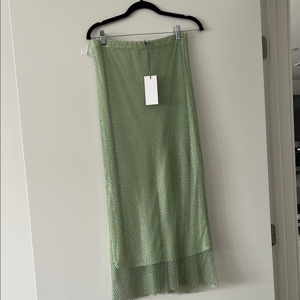 Elegant Green Mesh Skirt